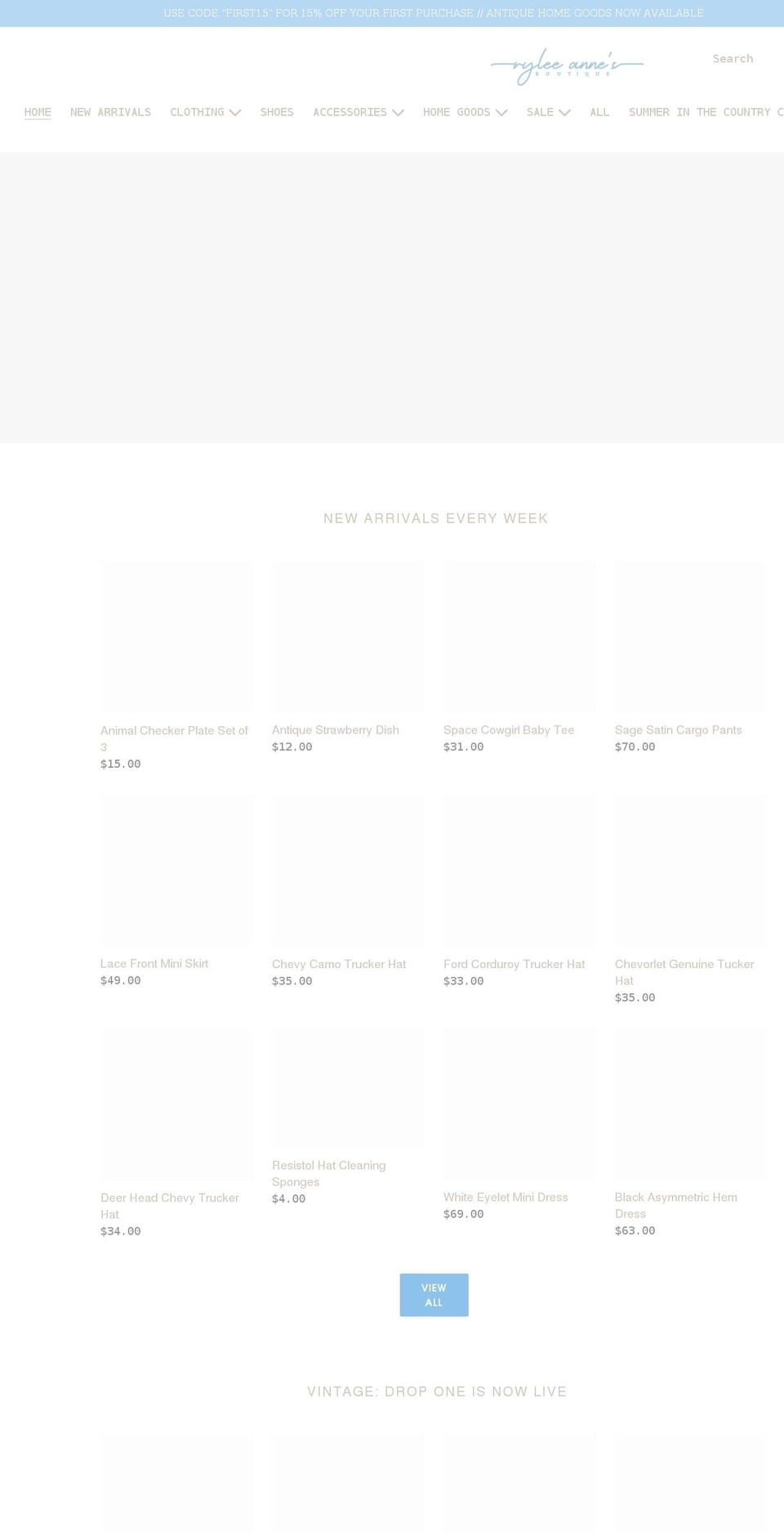ryleeannes.com shopify website screenshot