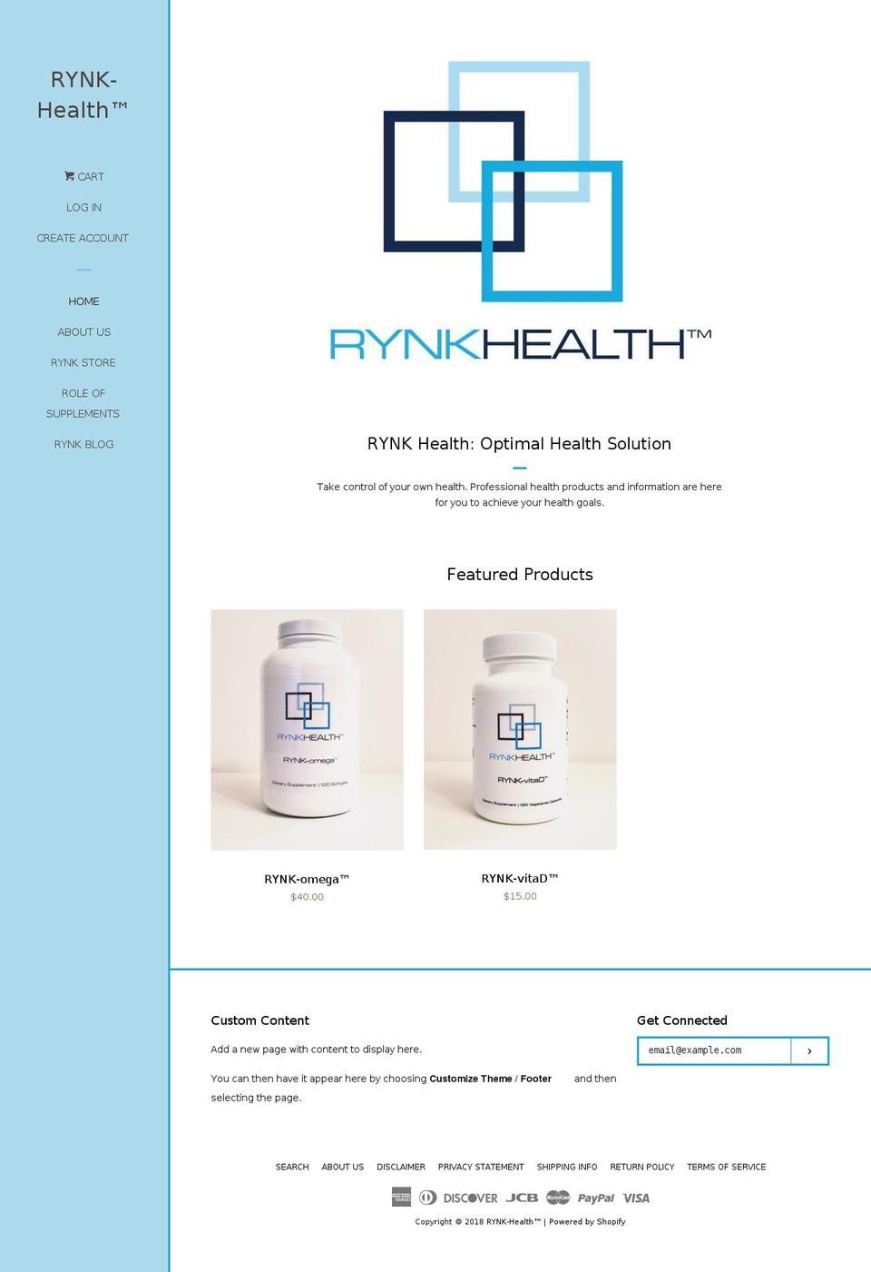 rynkhealth.com — Shopify storefront screenshot