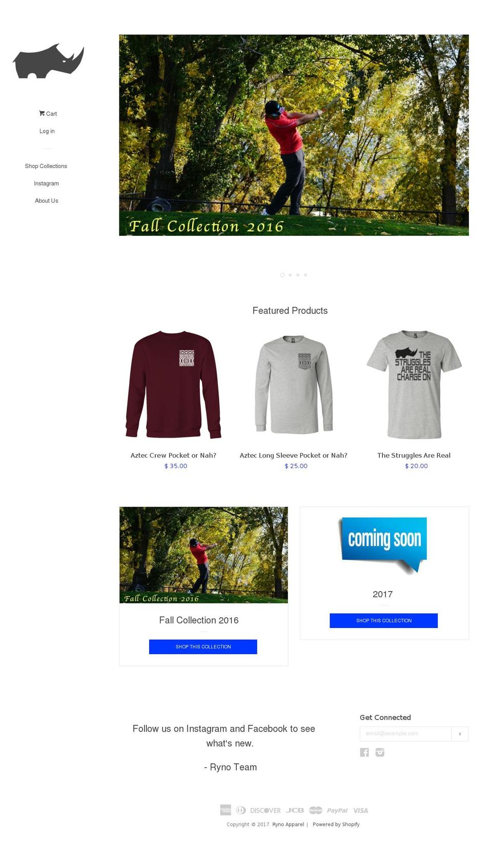 rynoapparel.com shopify website screenshot