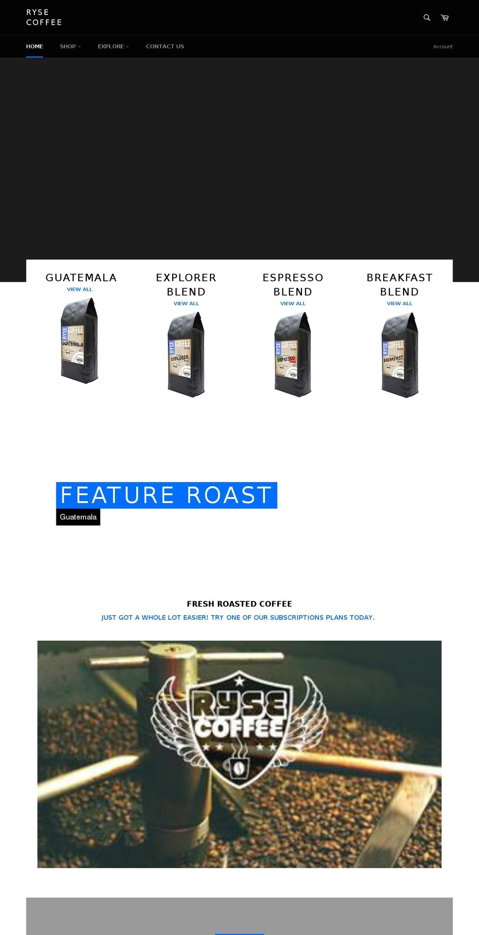 rysecoffee.com — Shopify storefront screenshot