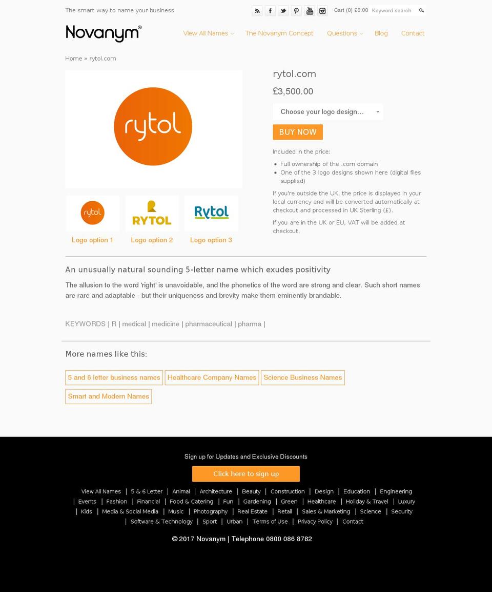 rytol.com shopify website screenshot