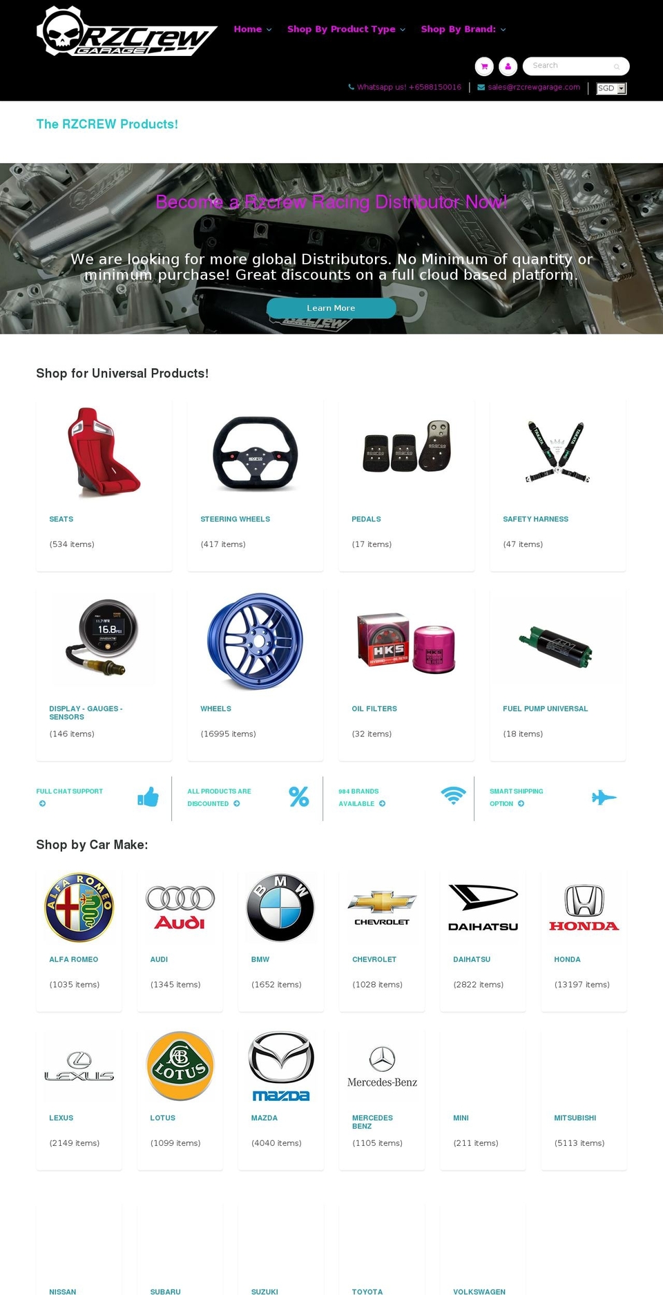 rzcrewgarage.com shopify website screenshot