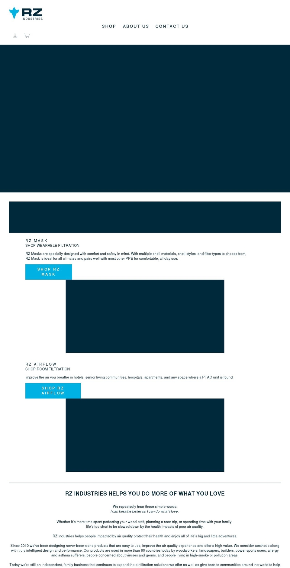 rzindustries.org shopify website screenshot