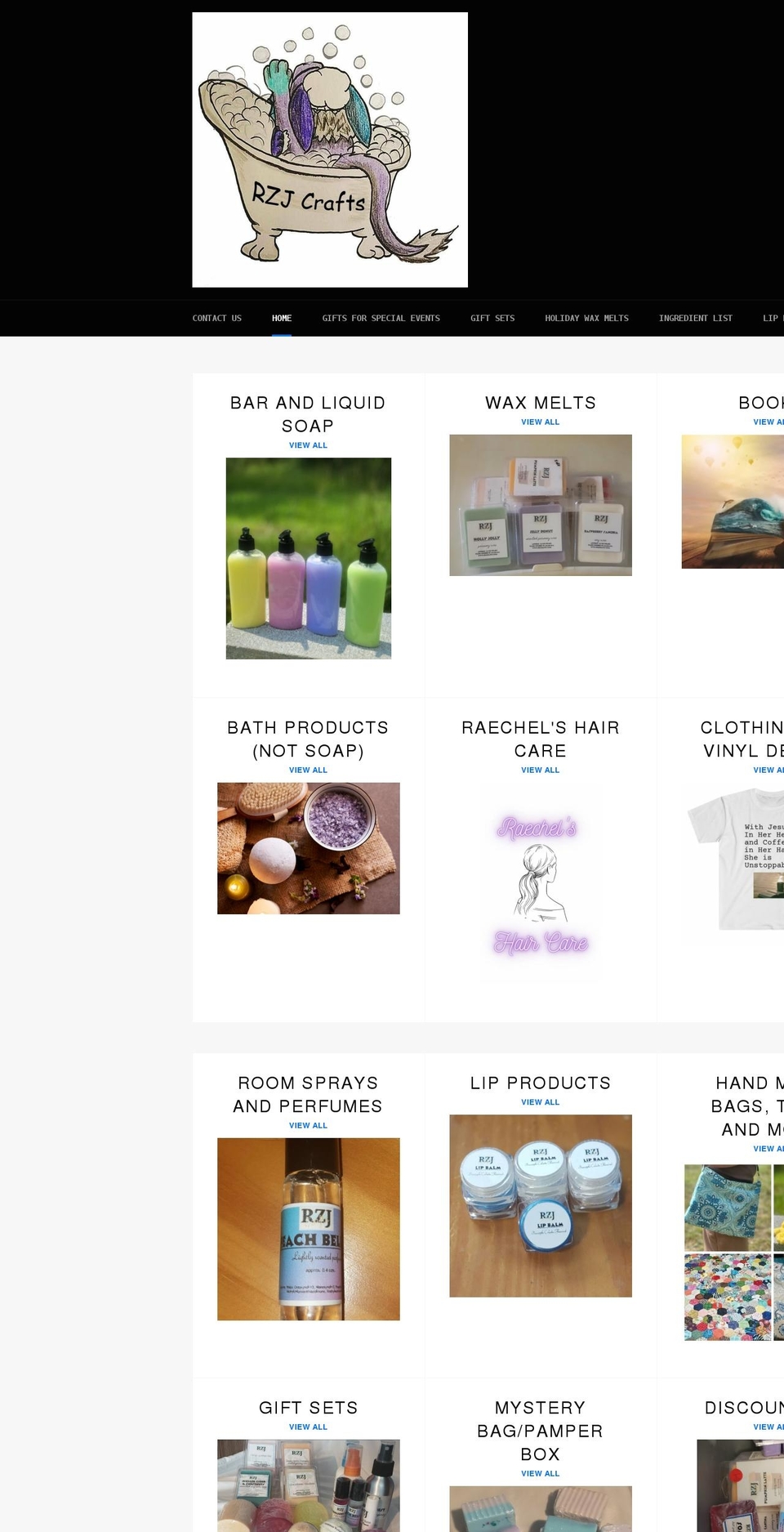 rzjcrafts.com shopify website screenshot