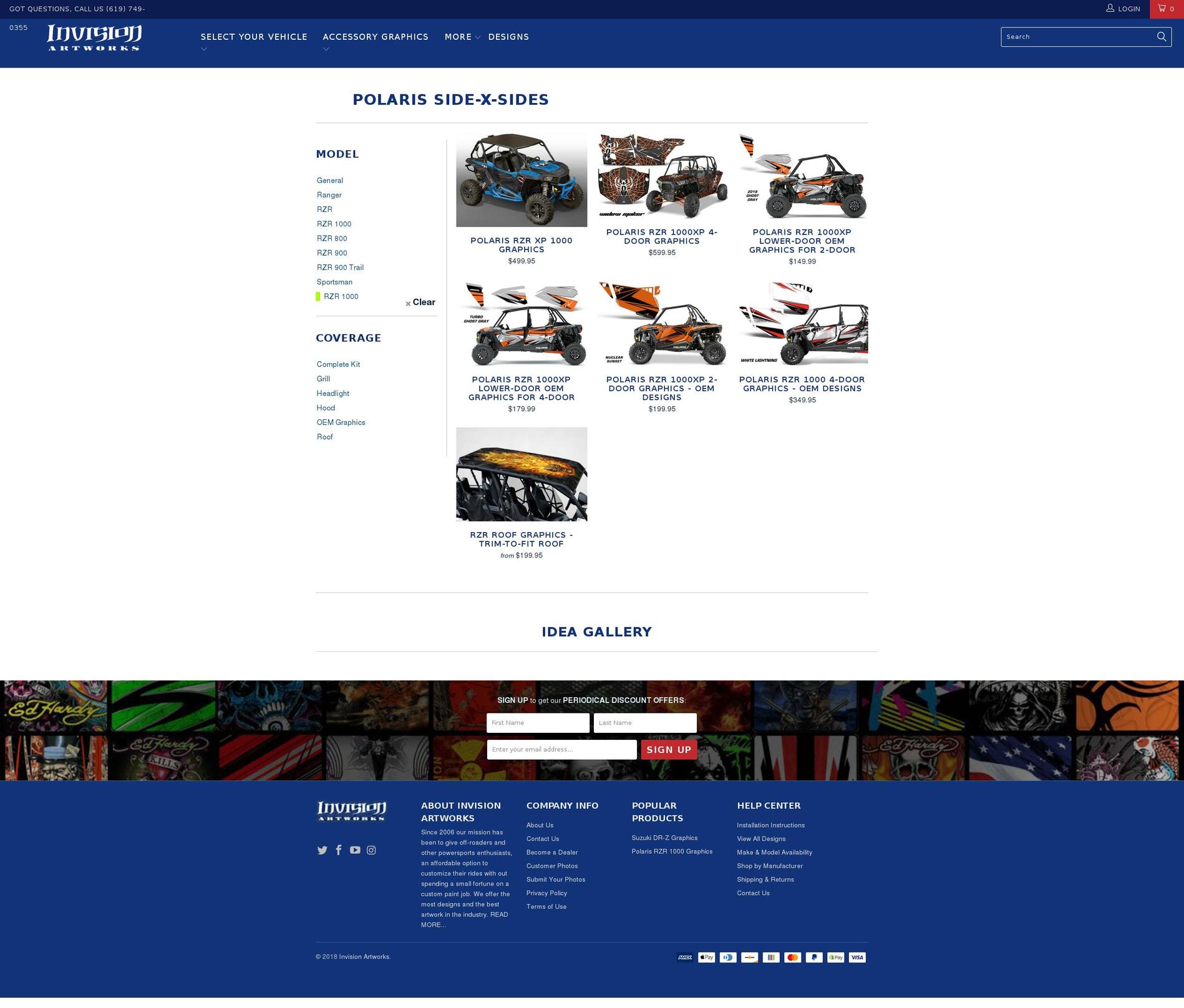 rzr1000graphics.com — Shopify storefront screenshot