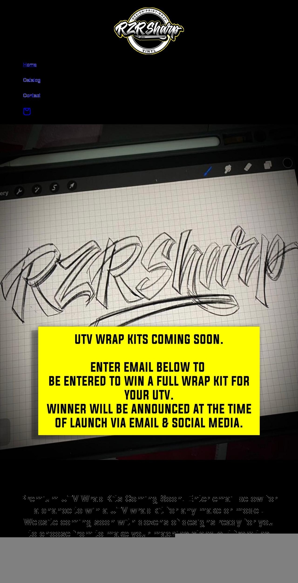 rzrsharpvinyl.com shopify website screenshot