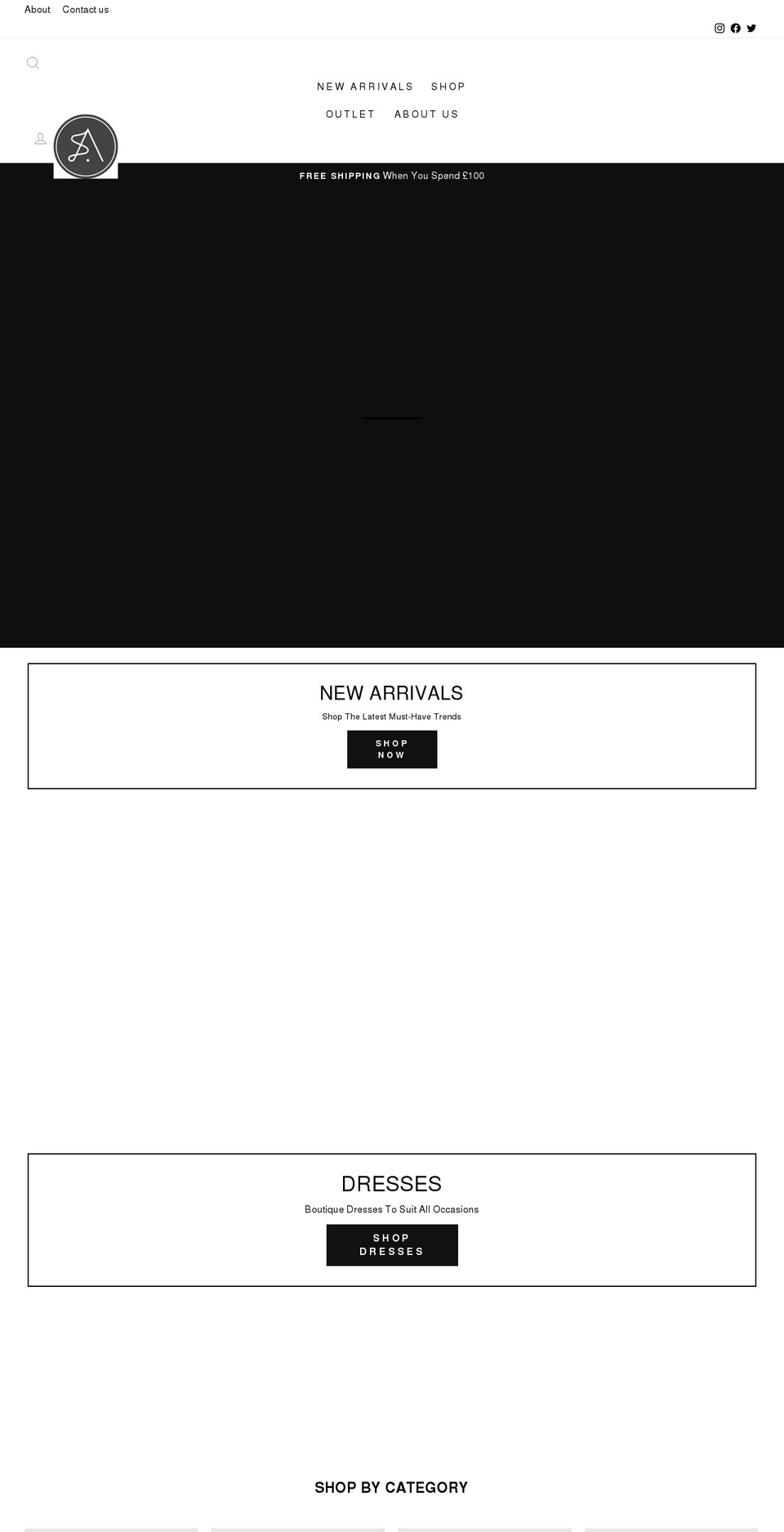 s-a-boutique.myshopify.com — Shopify storefront screenshot