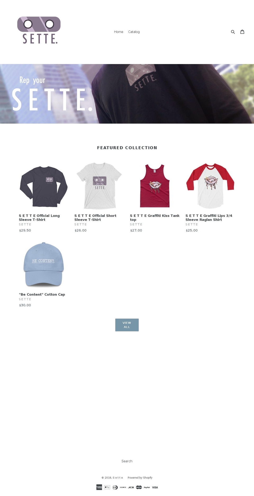 s-e-t-t-e.com — Shopify storefront screenshot