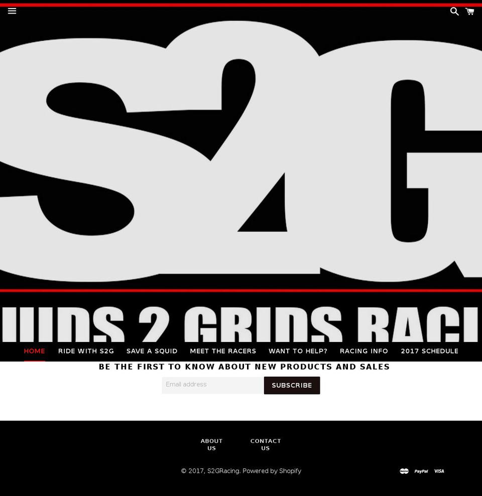 s2gracing.com shopify website screenshot