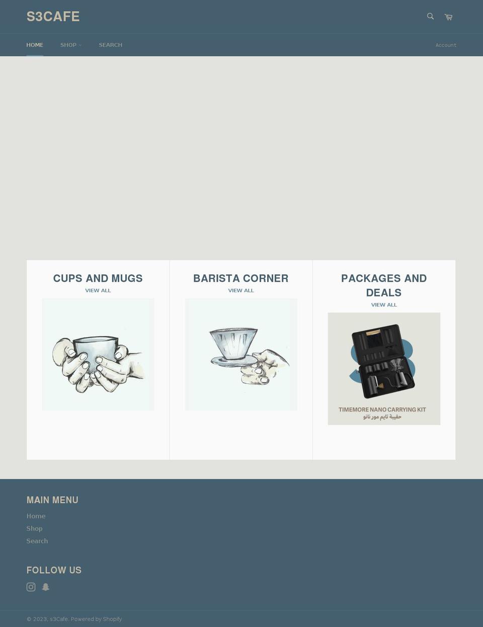 space Shopify theme site example s3cafe.com