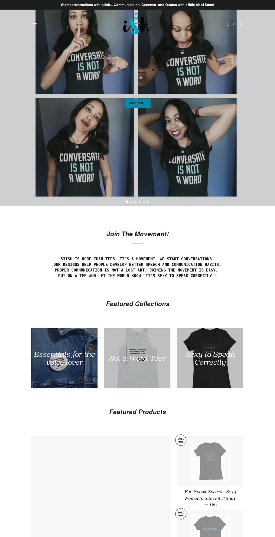 s3ish.com — Shopify storefront screenshot