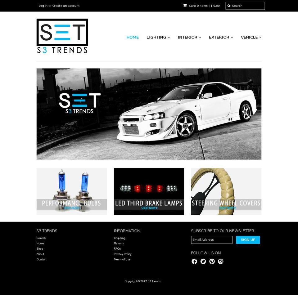 s3trends.com shopify website screenshot