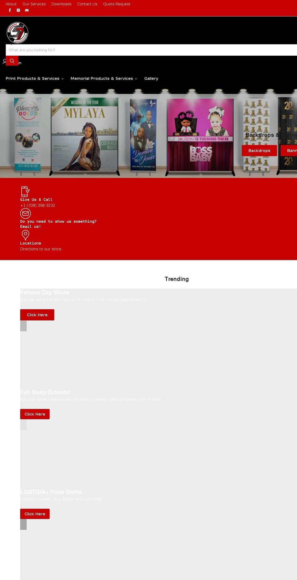 s7printing.com shopify website screenshot