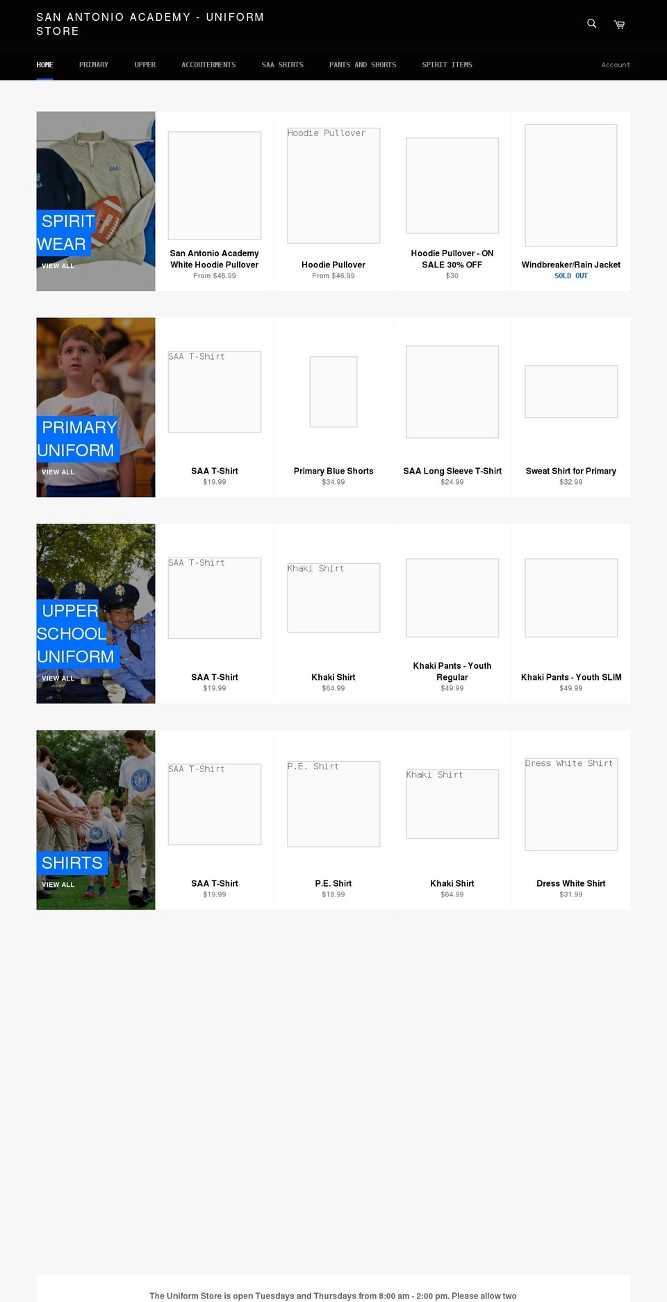 saa-store.com shopify website screenshot