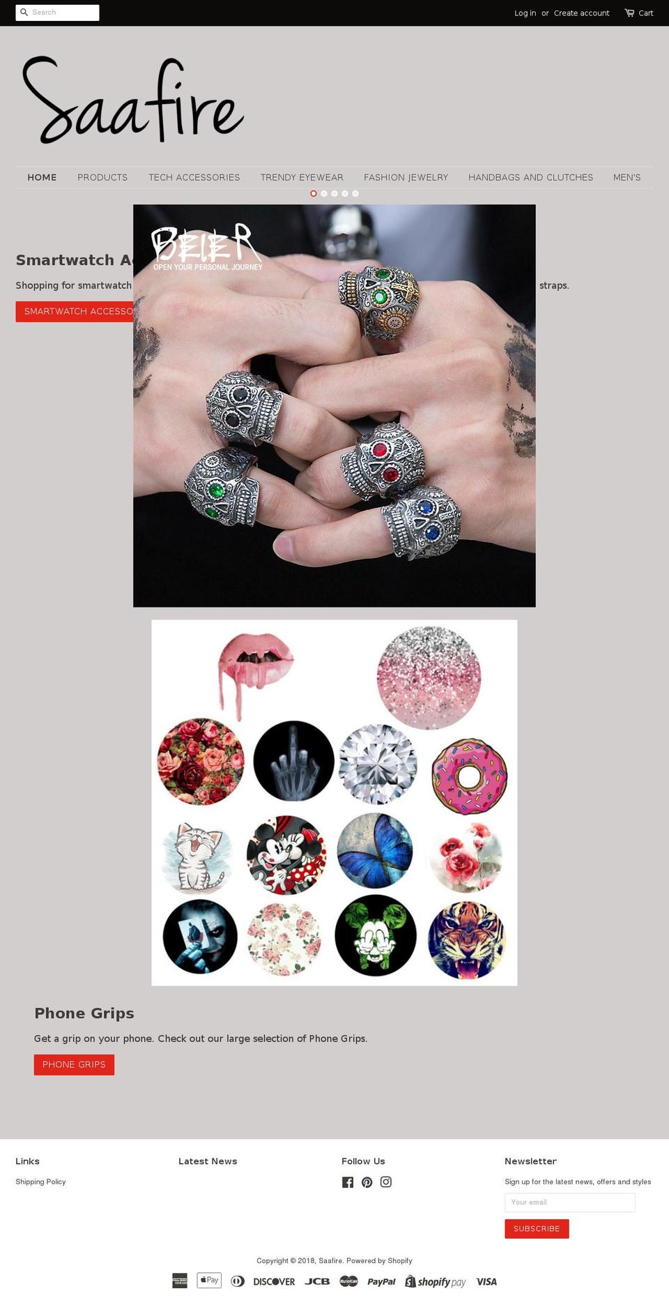 saafire.com shopify website screenshot