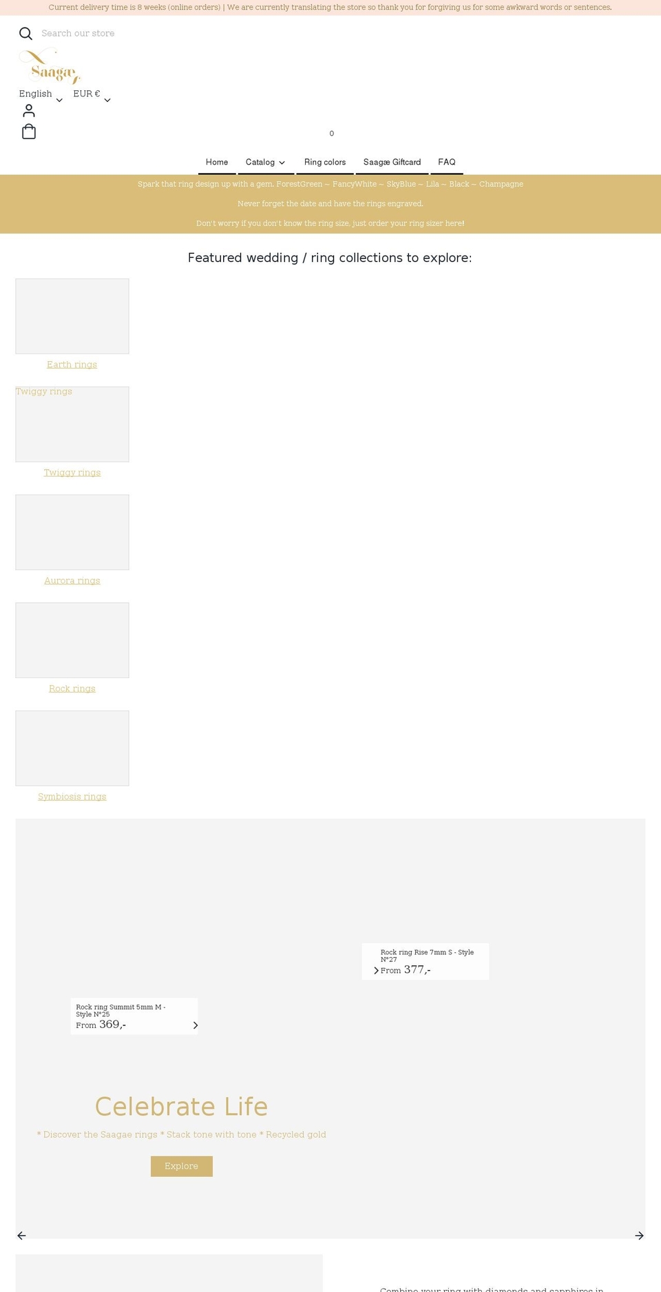 saagae-rings.com shopify website screenshot