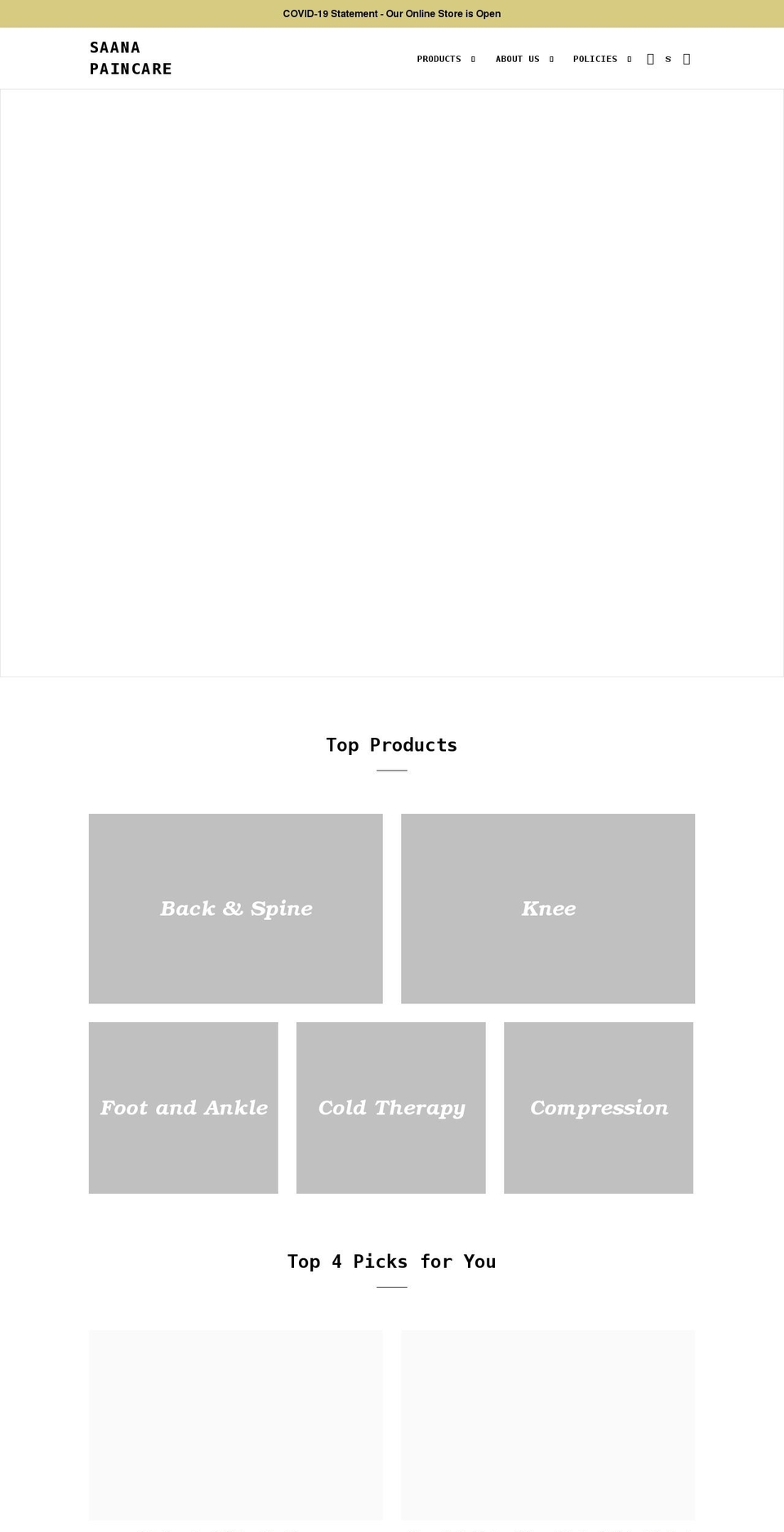 saanapaincare.ca shopify website screenshot