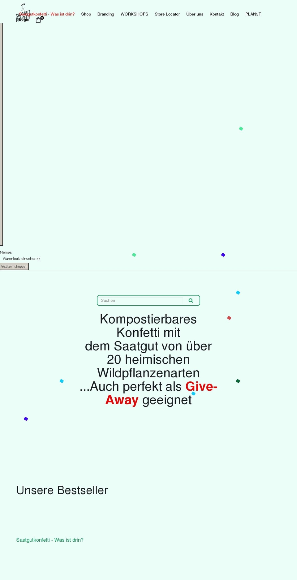 saatgutkonfetti.de shopify website screenshot