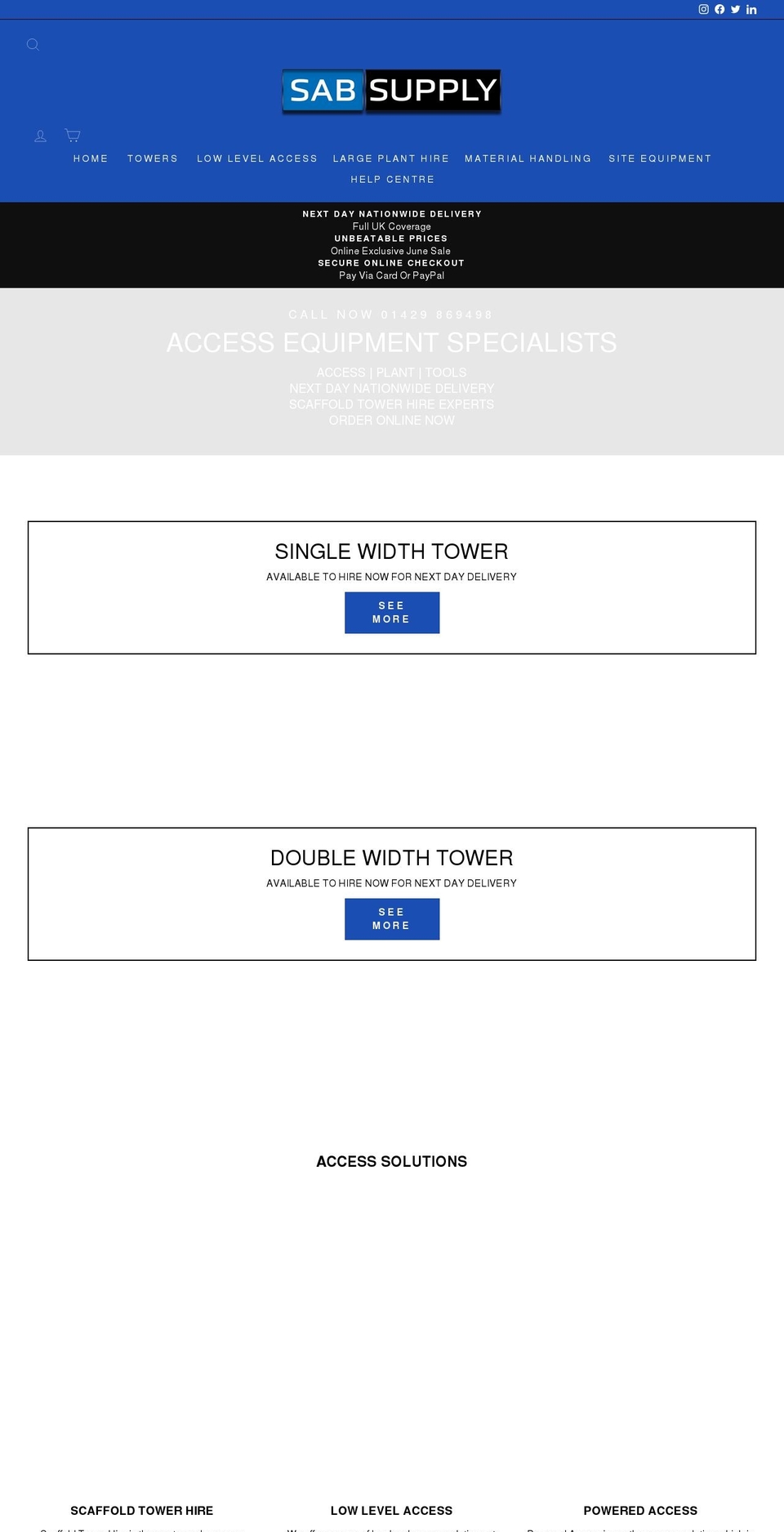 sab-supply.co.uk shopify website screenshot