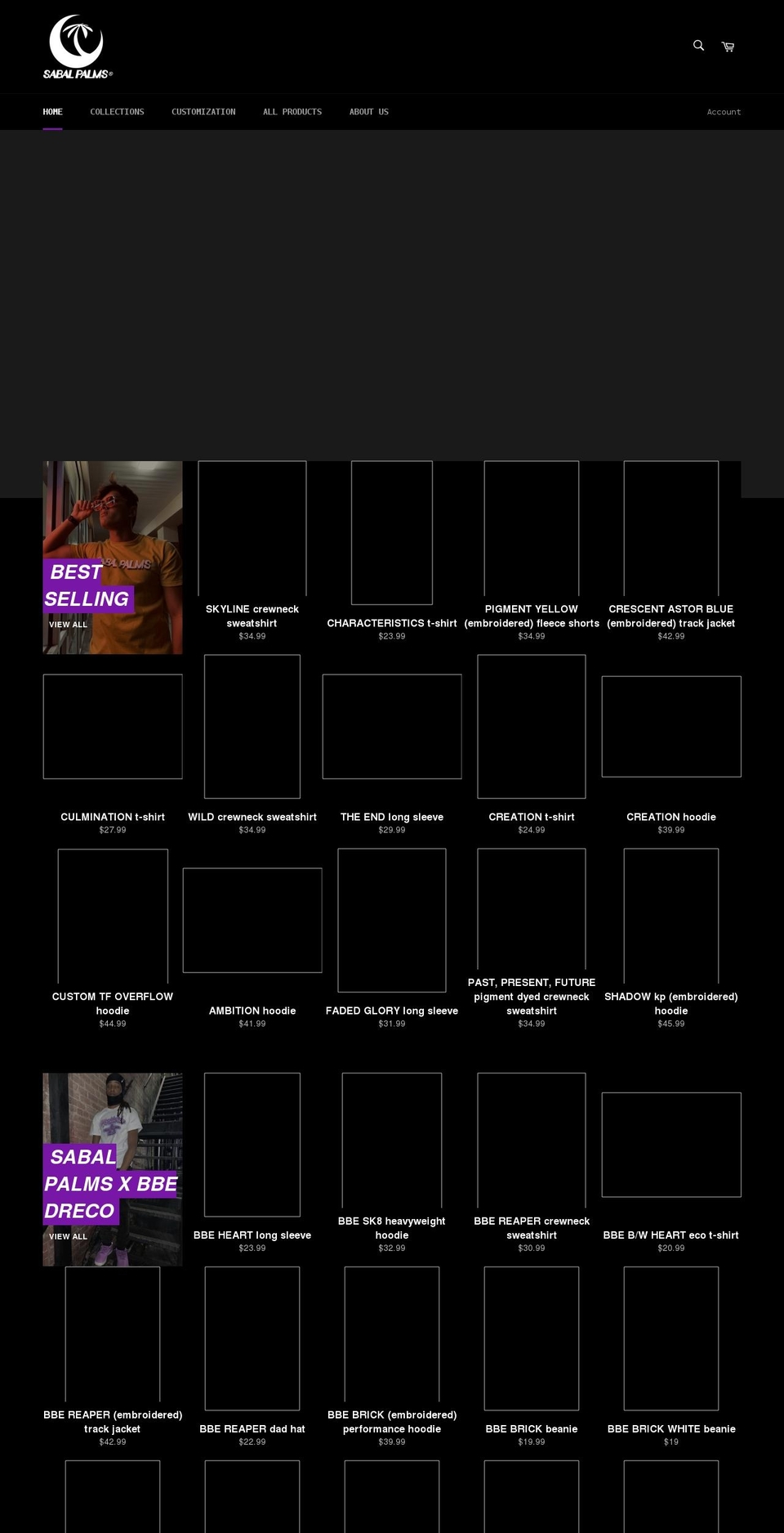 sabalpalmsapparel.com shopify website screenshot
