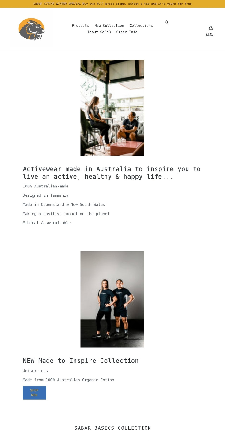 sabaractive.com shopify website screenshot