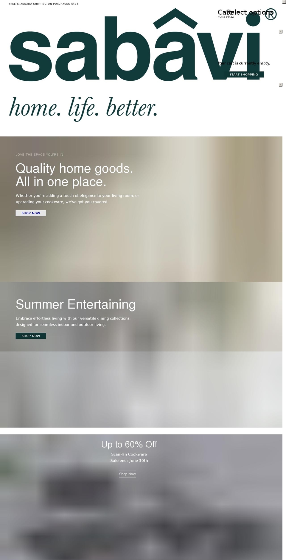 sabavihome.com shopify website screenshot