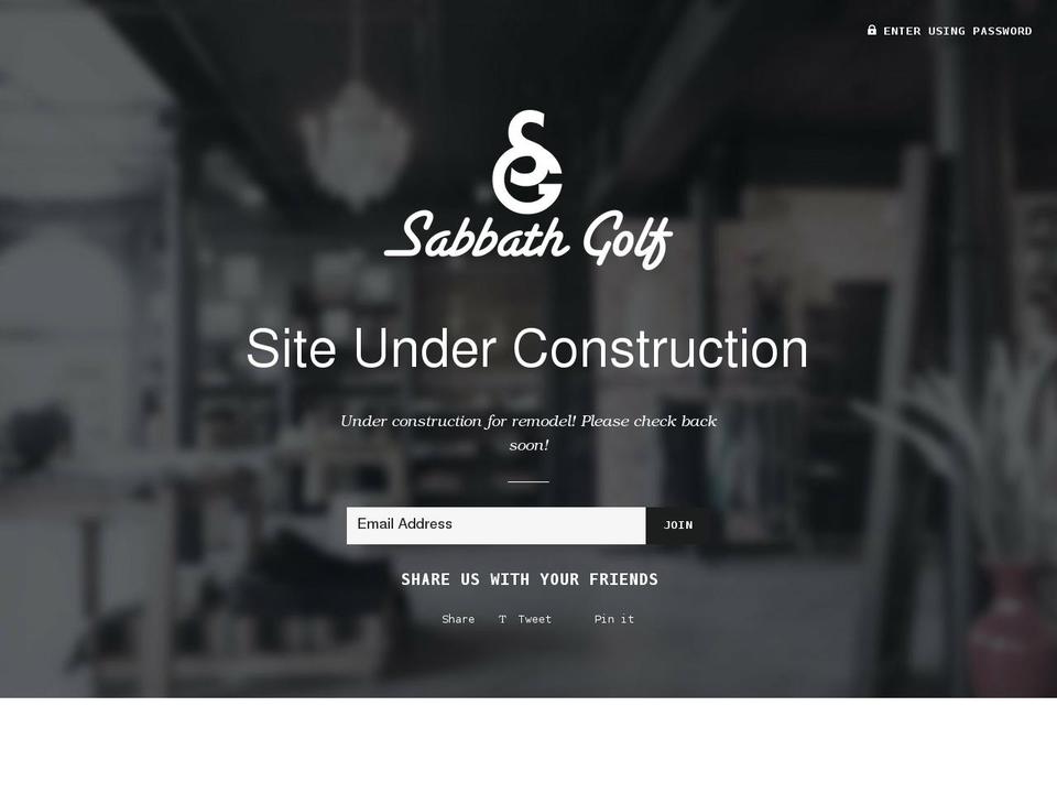 sabbathgolf.com shopify website screenshot