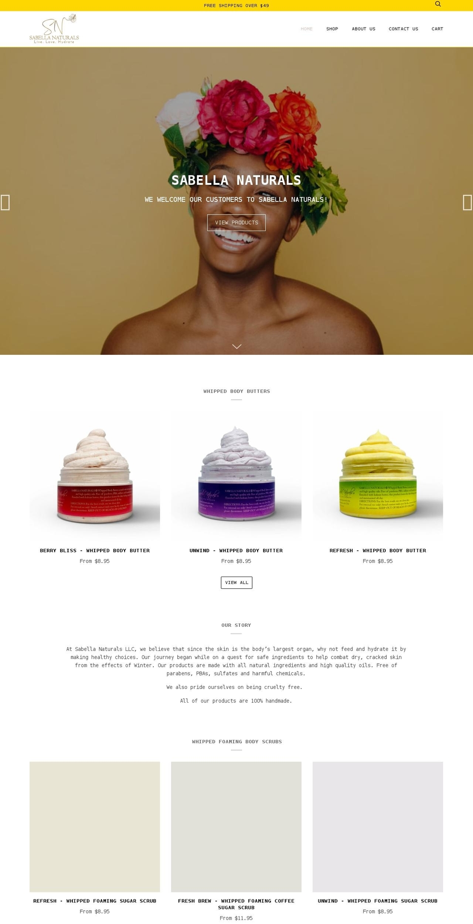 sabellanaturals.com shopify website screenshot