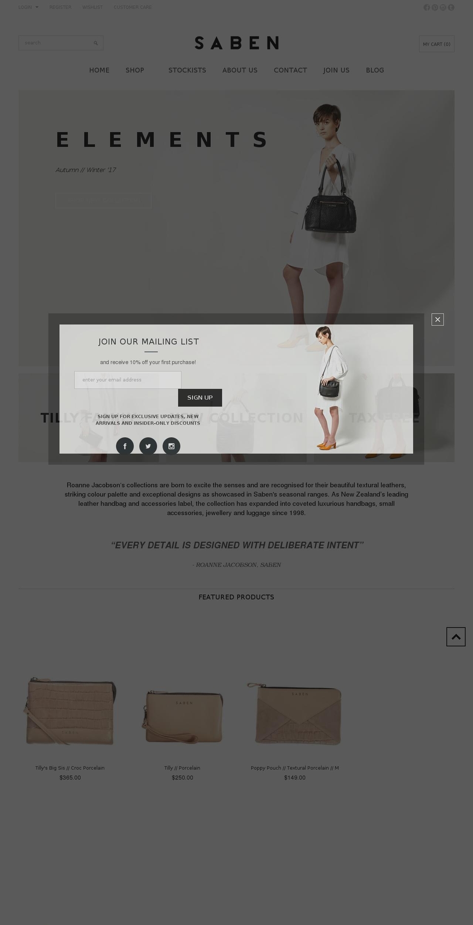 saben.co.nz shopify website screenshot