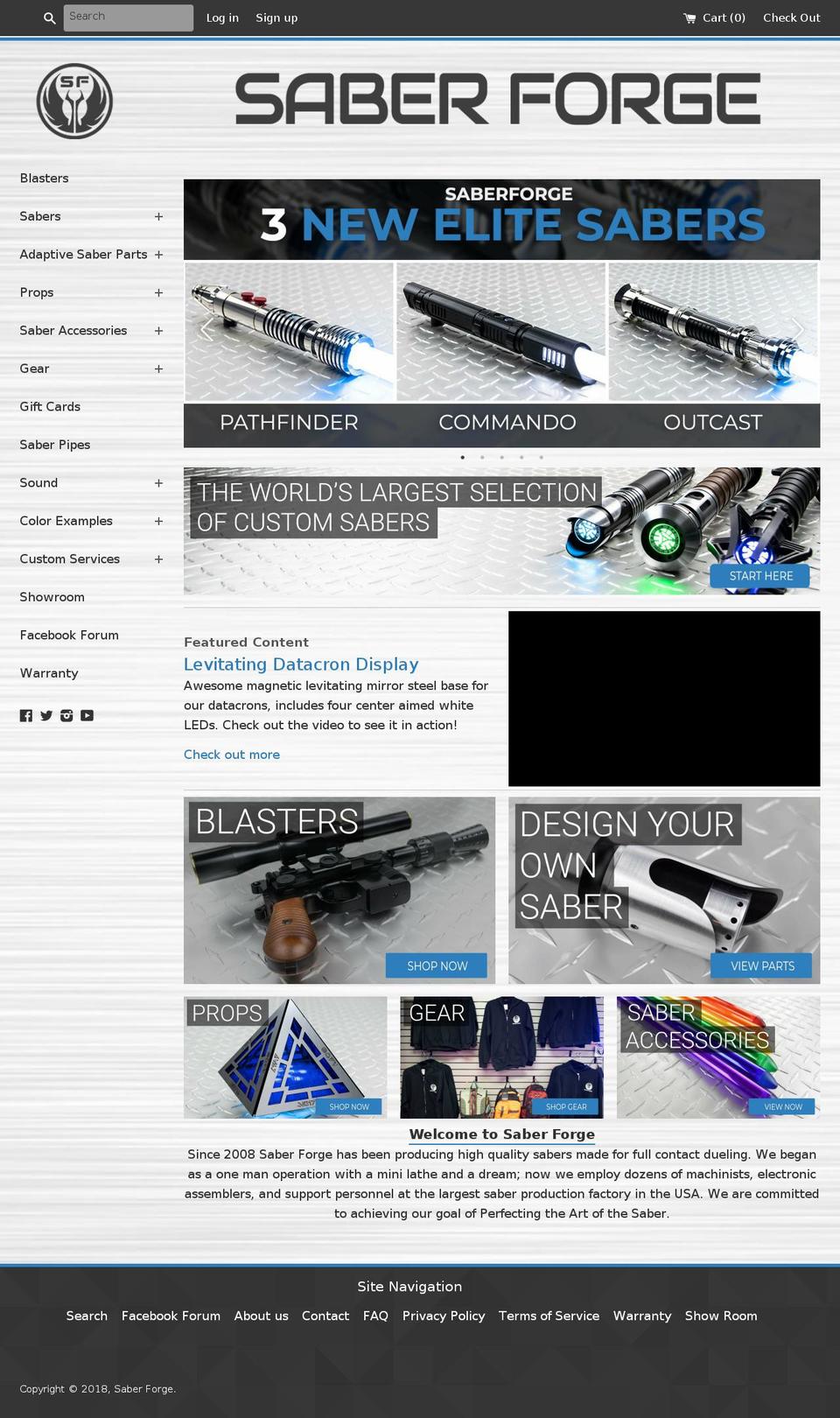 saber-forge1.myshopify.com shopify website screenshot