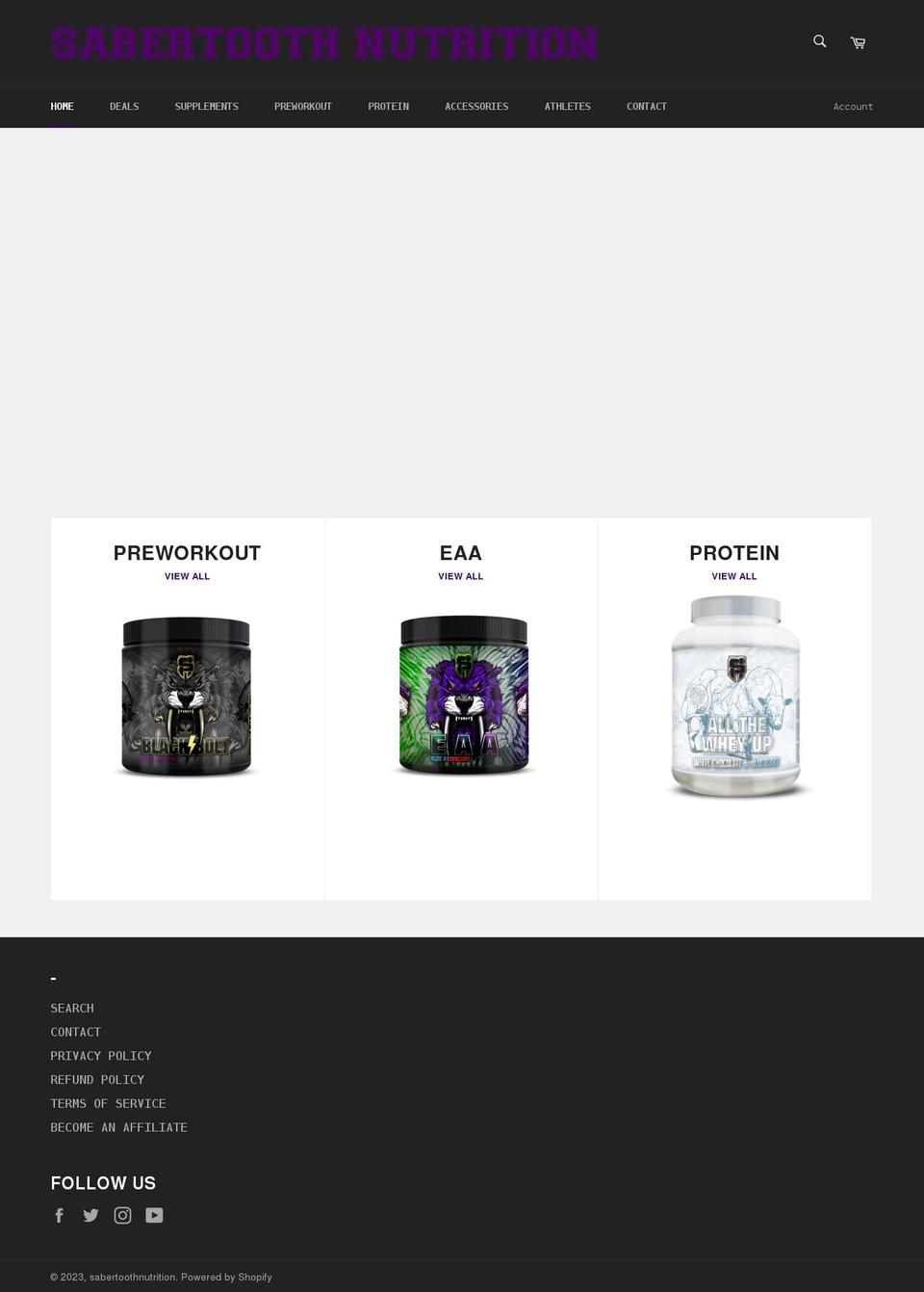 sabertoothnutrition.com shopify website screenshot