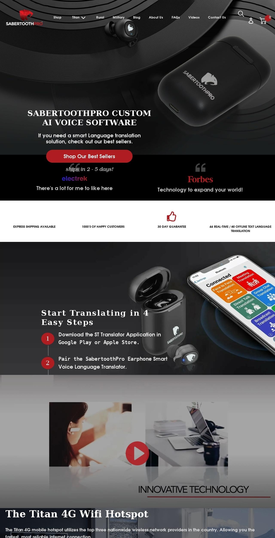 sabertoothpro.com shopify website screenshot