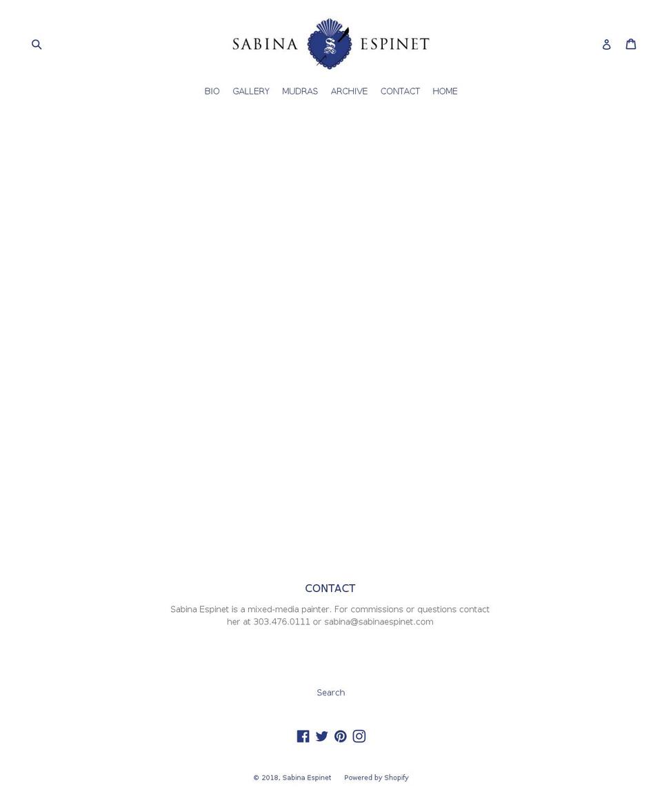 sabinaespinet.com — Shopify storefront screenshot