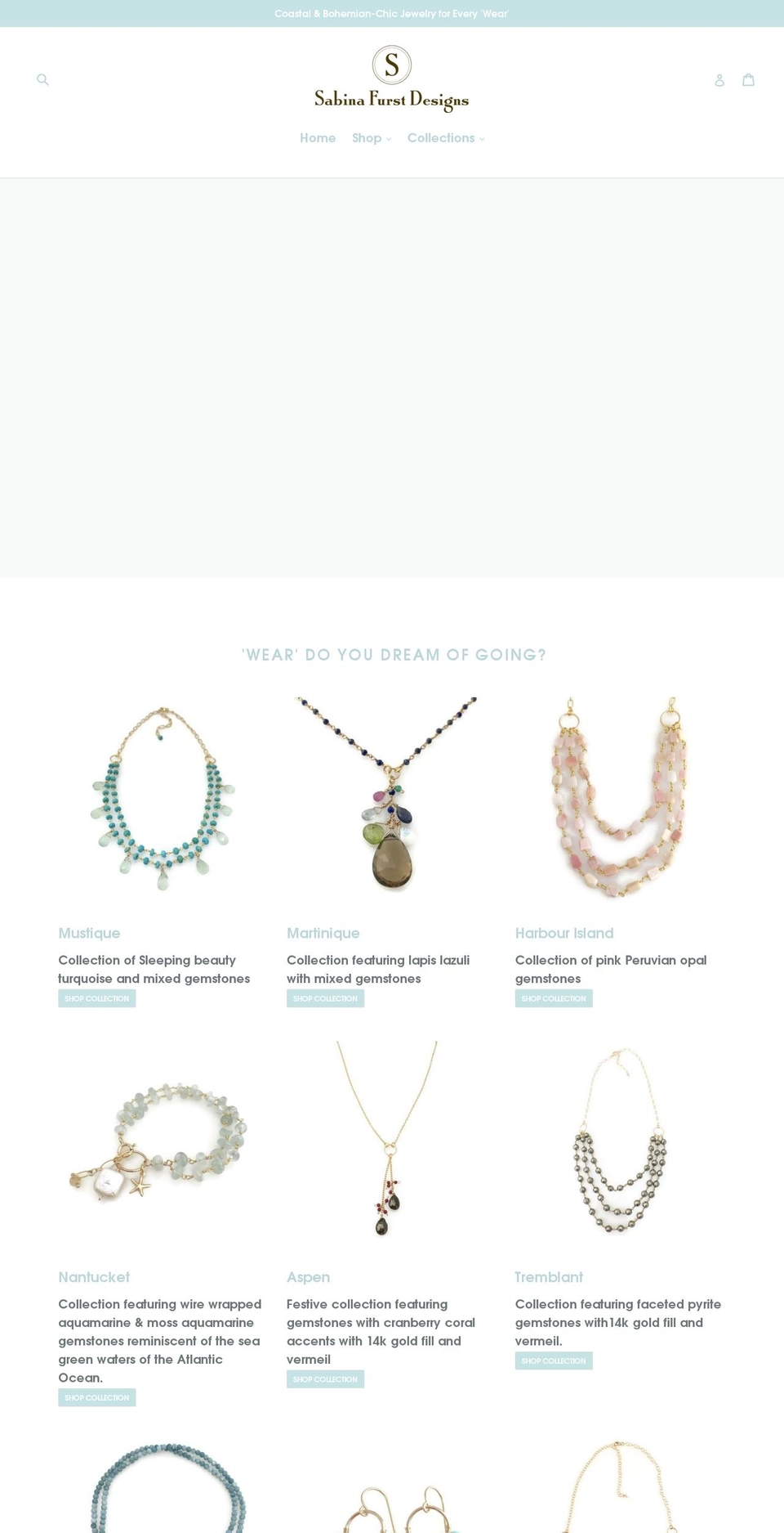 sabinafurstdesigns.com shopify website screenshot