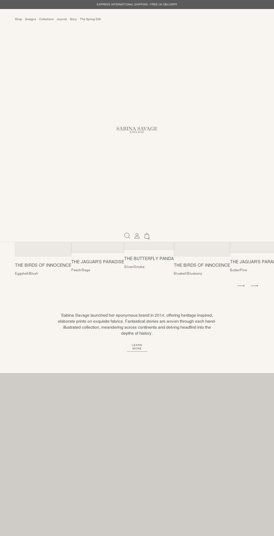sabinasavage.com shopify website screenshot