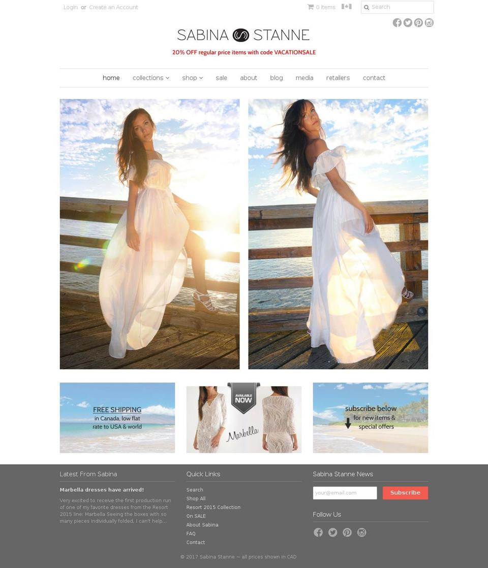 sabinastan.com shopify website screenshot