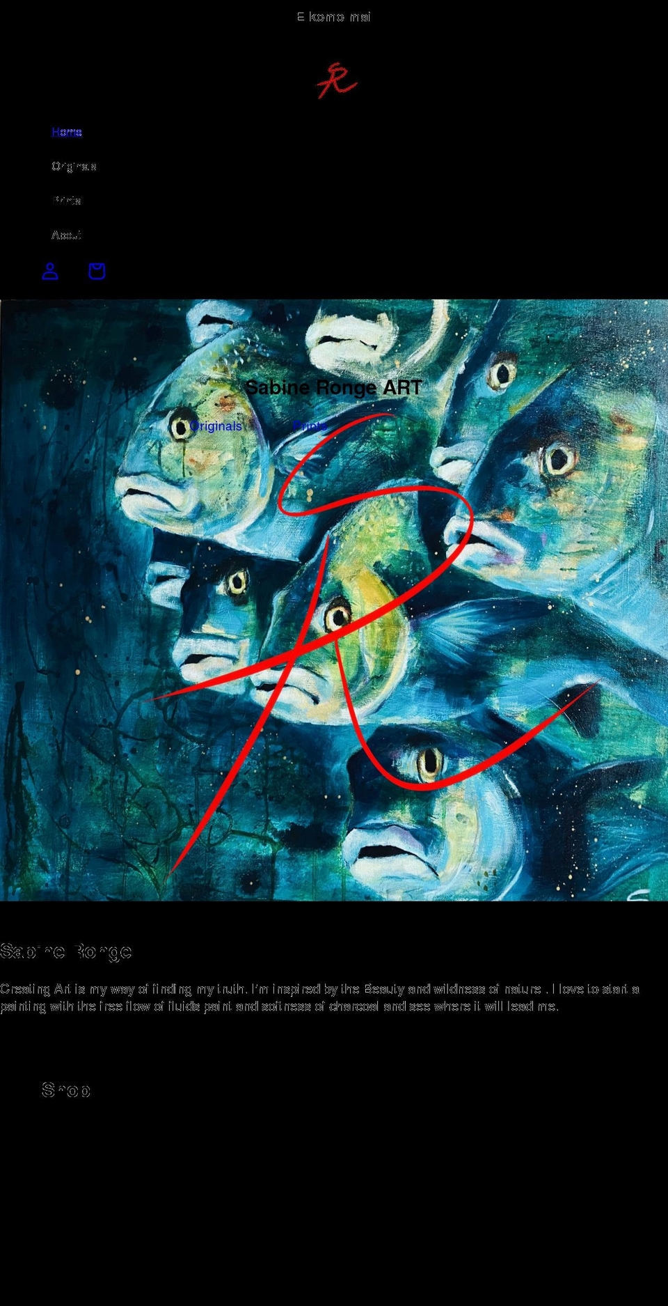 sabineronge.com shopify website screenshot