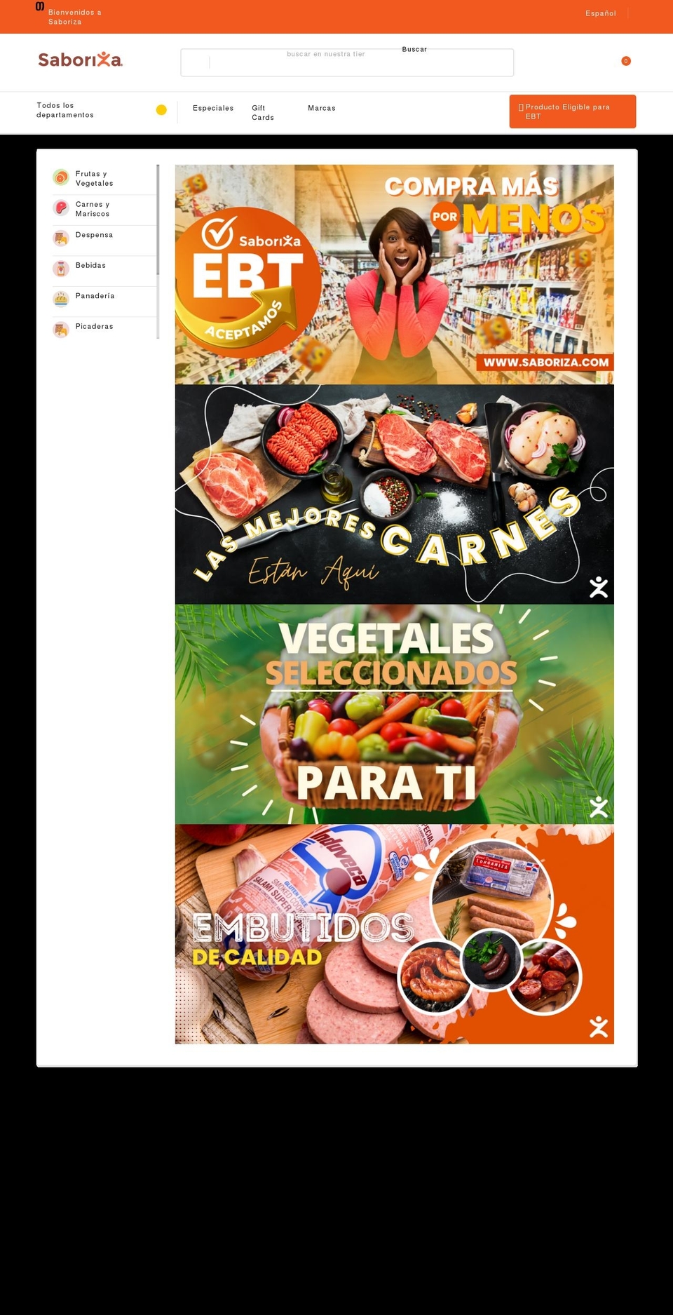 saboriza.com shopify website screenshot