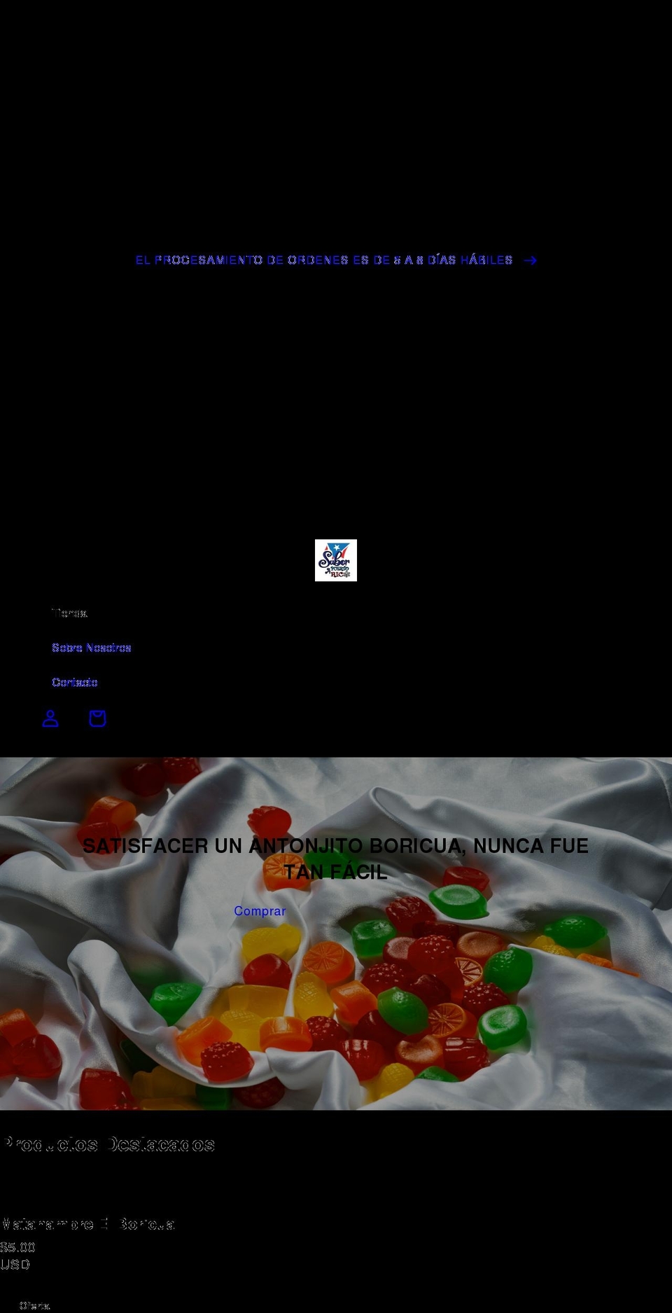 saborpuertorico.com shopify website screenshot