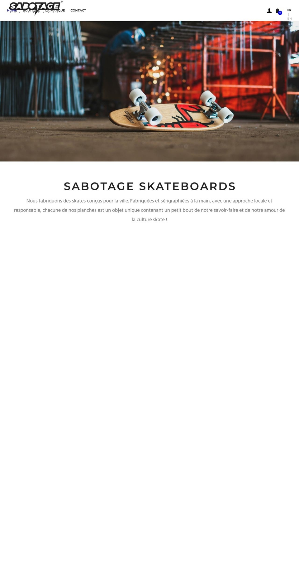 sabotage-skateboards.com shopify website screenshot