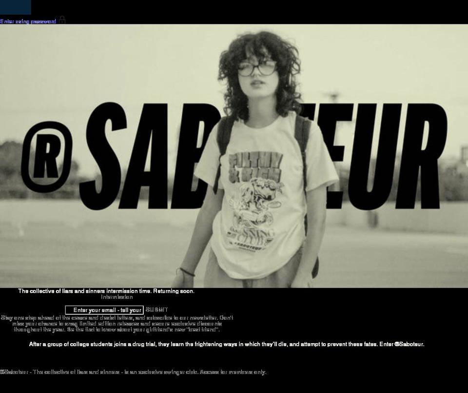 saboteur.io shopify website screenshot