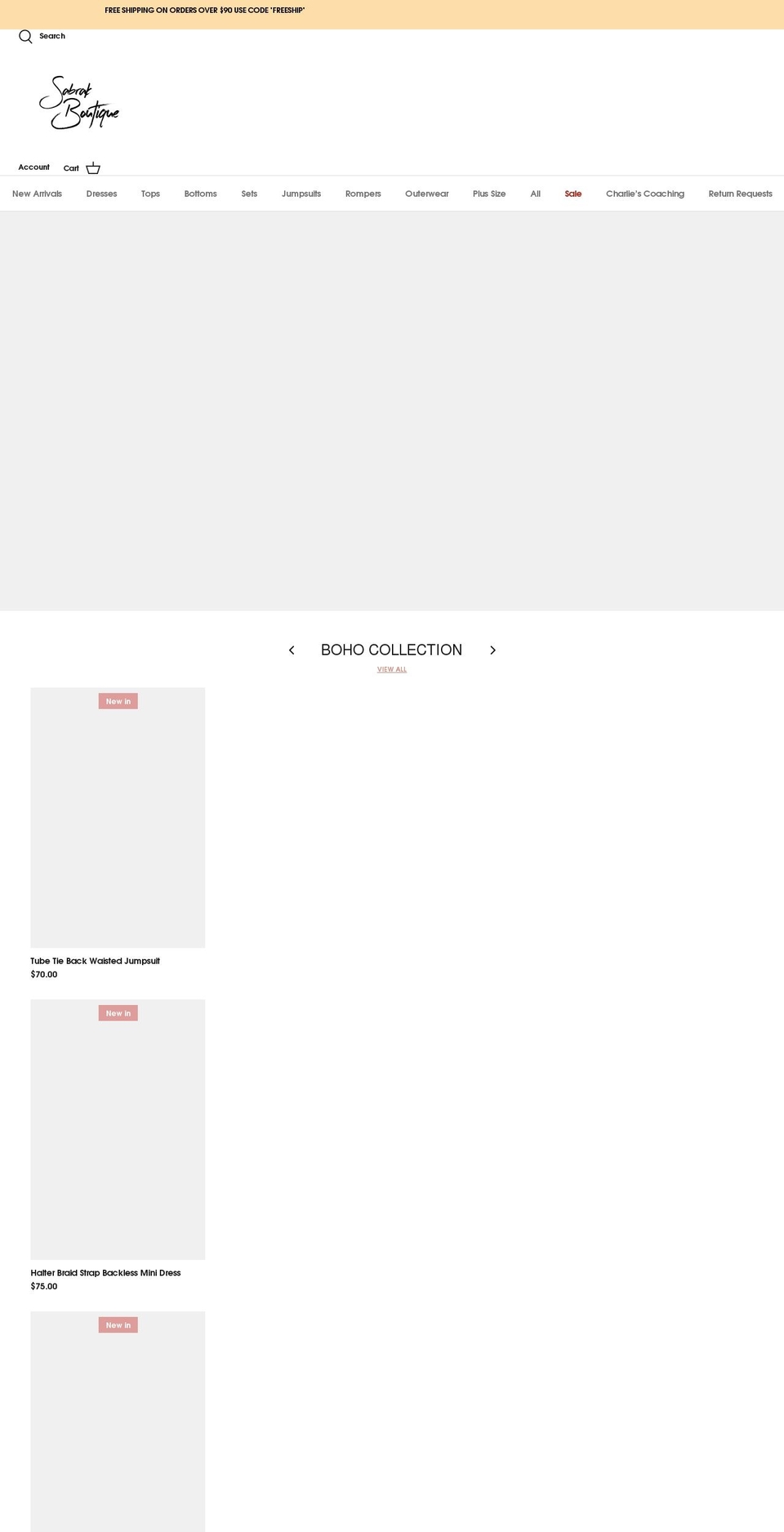 sabrakboutique.com shopify website screenshot