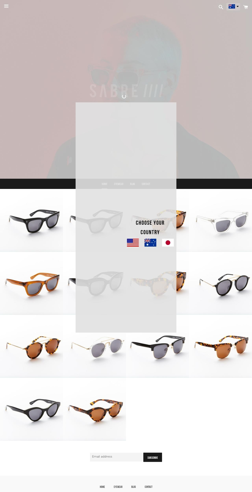 sabreeyewear.com shopify website screenshot