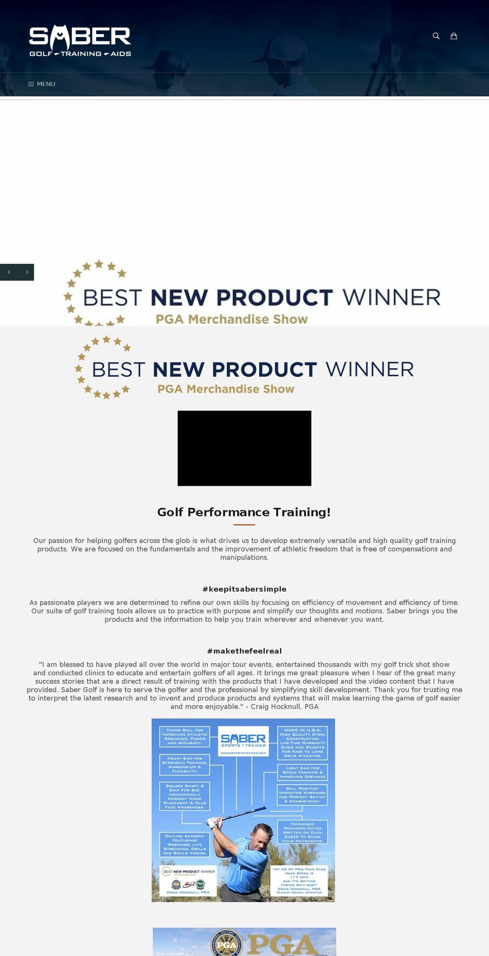 sabresportstrainer.com shopify website screenshot