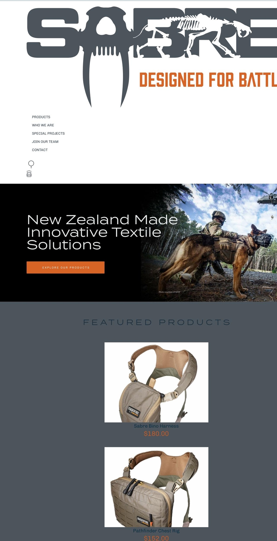 sabretactical.co.nz shopify website screenshot