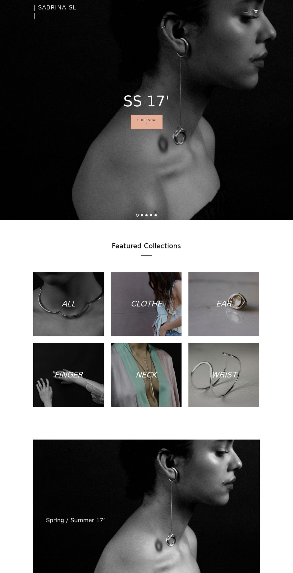 sabrinaslnyc.com shopify website screenshot