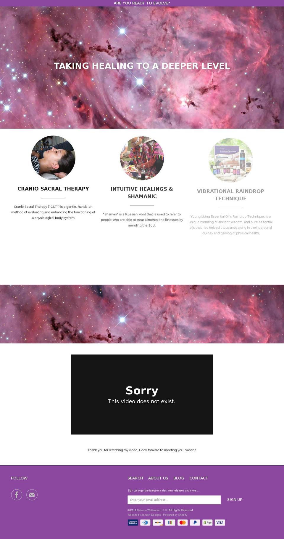 sabrinawellendorf.net shopify website screenshot