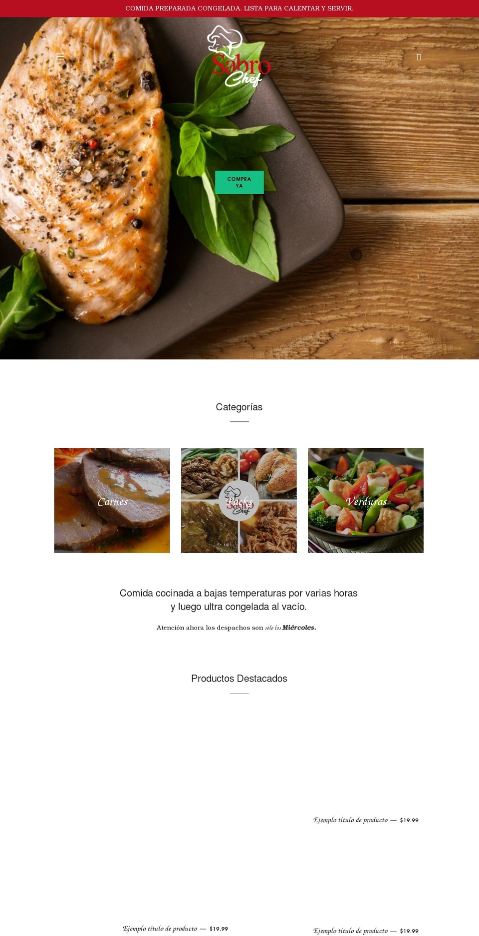 sabrochef.cl shopify website screenshot