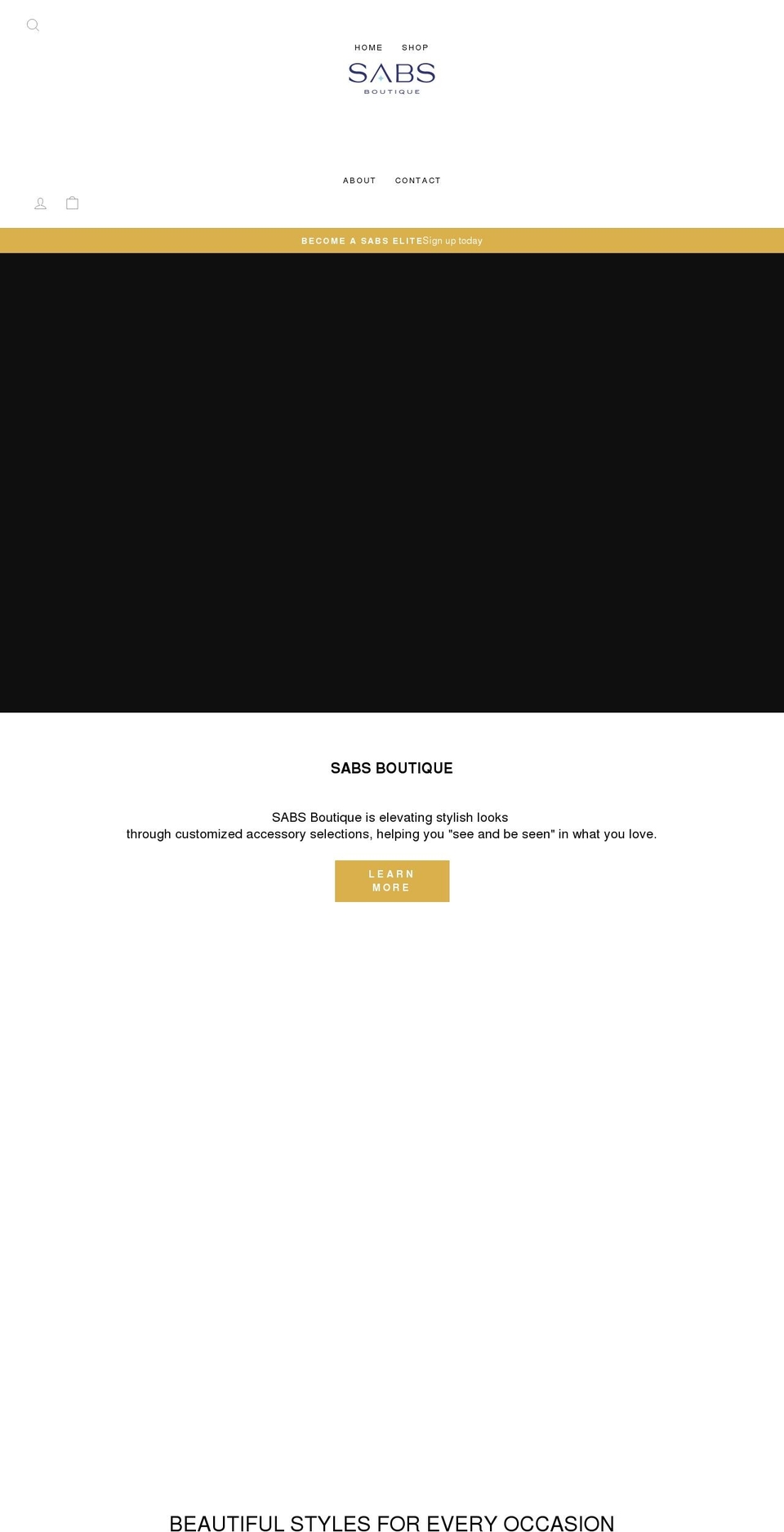 sabsboutique.com shopify website screenshot