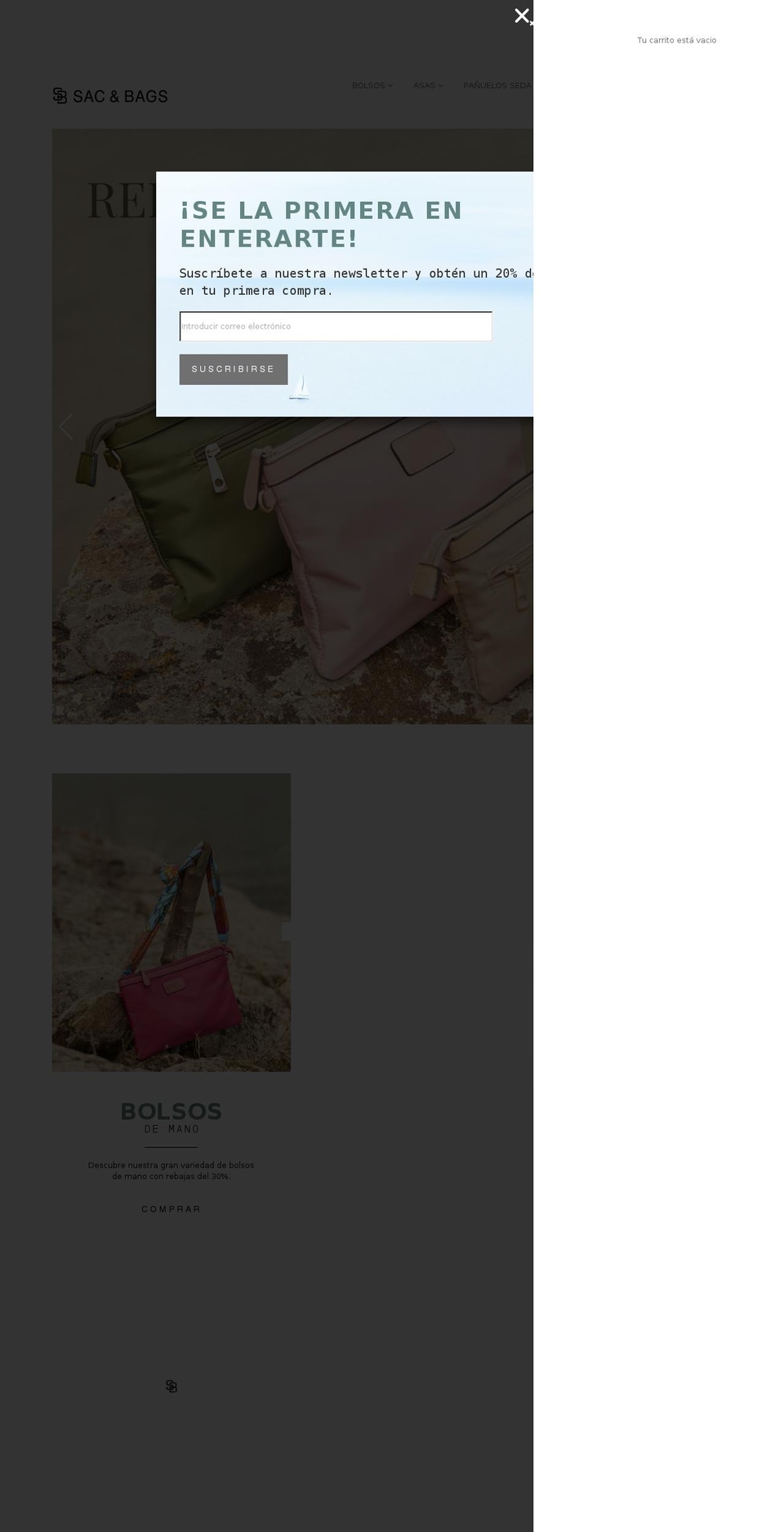 sacandbags.com shopify website screenshot